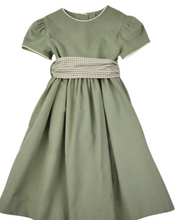 Load image into Gallery viewer, Sage Corduroy Waistline Dress