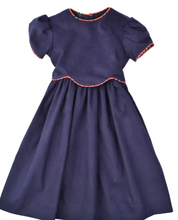 Load image into Gallery viewer, Red Plaid Piped Waistline Dress