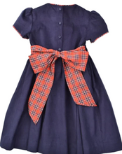 Load image into Gallery viewer, Red Plaid Piped Waistline Dress