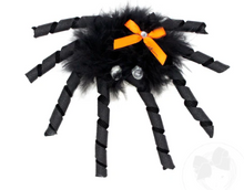 Load image into Gallery viewer, Fuzzy Spider with Bow Hair Clip
