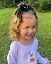 Load image into Gallery viewer, Fuzzy Spider with Bow Hair Clip