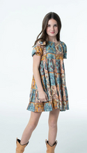 Load image into Gallery viewer, Haven Western Print Girls Dress with Cactus | Soft Viscose- Painted Tiles