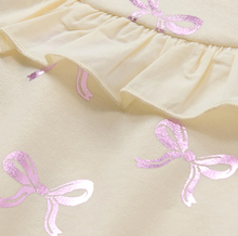 Load image into Gallery viewer, Foil Bows Ruffle Dress