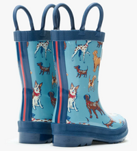 Load image into Gallery viewer, Blue Little Pups Rain Boots with Handles