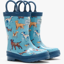 Load image into Gallery viewer, Blue Little Pups Rain Boots with Handles