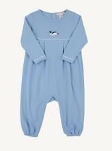 Load image into Gallery viewer, Long Sleeve Bradford Romper- Sarasota Sky/ Worth Ave White/ Duck