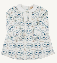 Load image into Gallery viewer, Long Sleeve Banks Bow Dress- Horse Bits and Bows/ Worth Ave White