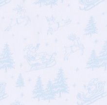 Load image into Gallery viewer, Holiday Toile Footie - Light Blue