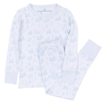 Load image into Gallery viewer, Holiday Toile Long Pajamas - Light Blue