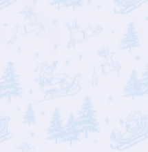 Load image into Gallery viewer, Holiday Toile Long Pajamas - Light Blue