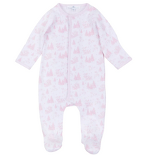 Load image into Gallery viewer, Holiday Toile Footie - Pink