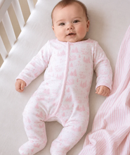 Load image into Gallery viewer, Holiday Toile Footie - Pink