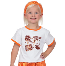 Load image into Gallery viewer, Sequin Football Elements Boxy T Orange