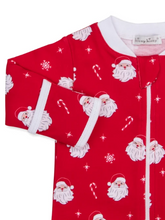 Load image into Gallery viewer, Christmas Santas Zip Footie