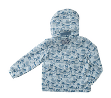 Load image into Gallery viewer, Boys Reflective Rain Jacket in Blue Break Point Camo