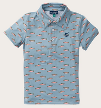 Load image into Gallery viewer, Boy's Short Sleeve Pro Performance Polo- Rainbow Trout Print