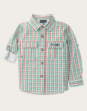 Load image into Gallery viewer, Founders Kids Long Sleeve Fishing Shirt-Holiday Plaid