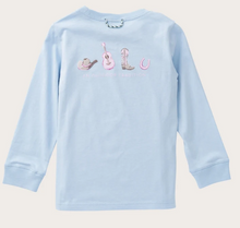 Load image into Gallery viewer, Girl's Long Sleeve Cotton T-shirt-Cashmere Blue