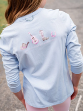 Load image into Gallery viewer, Girl's Long Sleeve Cotton T-shirt-Cashmere Blue