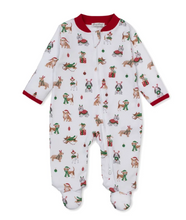 Load image into Gallery viewer, Santa's Merry Pups Zip Footie