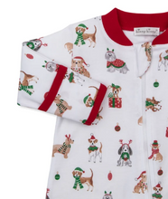 Load image into Gallery viewer, Santa's Merry Pups Zip Footie