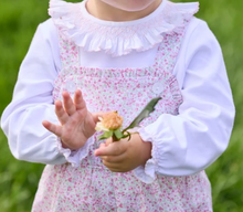 Load image into Gallery viewer, Smocked Madeline Blouse- White with Light Pink