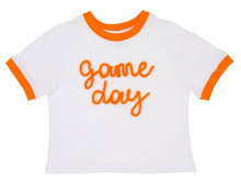 Load image into Gallery viewer, Tinsel Game Day Ringer Boxy T' Orange