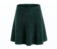 Load image into Gallery viewer, Libba Skirt Dark Green Velour
