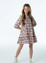 Load image into Gallery viewer, Blair Velvet Trim Dress- Heirloom Garden