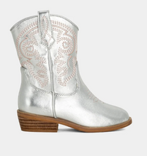 Load image into Gallery viewer, ShuShop Zita Mini Cowgirl Boots - Silver