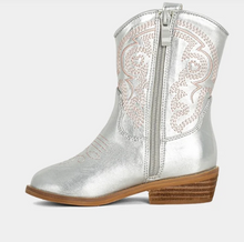 Load image into Gallery viewer, ShuShop Zita Mini Cowgirl Boots - Silver