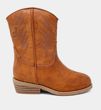 Load image into Gallery viewer, ShuShop Zahara Mini Cowgirl Boots- Brown