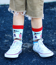 Load image into Gallery viewer, Jefferies Socks Space Pirate Dinosaur Crew Socks 6 Pair Pack
