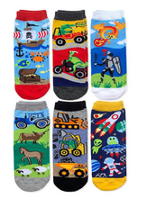 Load image into Gallery viewer, Jefferies Socks Space Pirate Dinosaur Crew Socks 6 Pair Pack