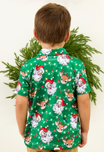 Load image into Gallery viewer, Boys Up On The Housetop Christmas Knit Short Sleeve Performance Polo