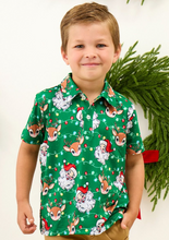 Load image into Gallery viewer, Boys Up On The Housetop Christmas Knit Short Sleeve Performance Polo