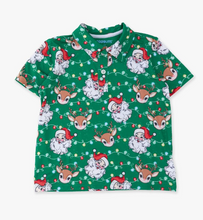 Load image into Gallery viewer, Boys Up On The Housetop Christmas Knit Short Sleeve Performance Polo