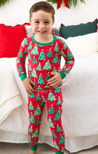 Load image into Gallery viewer, SoftSnooze™ Kids Bamboo Viscose O Christmas Tree Long Sleeve Pajama Set