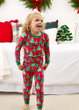 Load image into Gallery viewer, SoftSnooze™ Kids Bamboo Viscose O Christmas Tree Long Sleeve Pajama Set