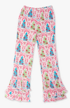 Load image into Gallery viewer, Girls Merry &amp; Bright Christmas Bows Ruffle Flare Pants