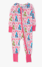 Load image into Gallery viewer, SoftSnooze™ Baby Girls Bamboo Viscose Merry &amp; Bright Christmas Bows Convertible Ruffle One Piece Footie Pajama