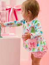 Load image into Gallery viewer, Baby Girls Nutcracker Christmas Wishes Knit Long Sleeve Applique Pocket Swing Top &amp; Ruffle Bloomer Set
