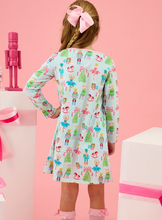 Load image into Gallery viewer, Girls Nutcracker Christmas Wishes Knit A-line Applique Pockets Dress