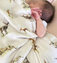 Load image into Gallery viewer, Little Fawn, Big Yawn Deer Swaddle