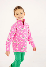 Load image into Gallery viewer, Canter Collar Half Zip- Bows of Holly/ Winter Park Pink