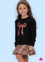 Load image into Gallery viewer, Christmas Plaid Bow Long Sleeve