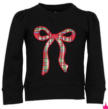 Load image into Gallery viewer, Christmas Plaid Bow Long Sleeve