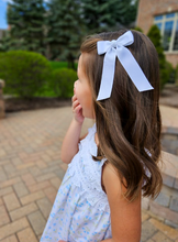 Load image into Gallery viewer, Tiny Grosgrain Bowtie with Knot Wrap and Streamer Tails