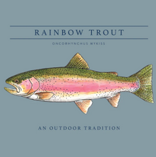 Load image into Gallery viewer, Boys' Pro Performance Long Sleeve T-shirt in Arona Blue with Rainbow Trout Art