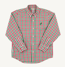 Load image into Gallery viewer, Dean's List Dress Shirt- Richmond Red and Kiawah Kelly Green Gingham
